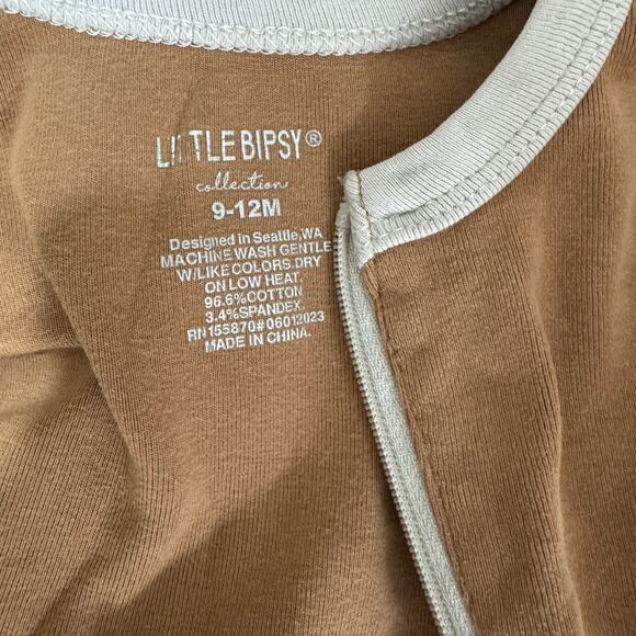 Little Bipsy 2-Way Zip Romper Nutmeg Brown Size 9-12 Months - Picture 3 of 7